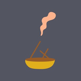 热气腾腾的碗与筷子