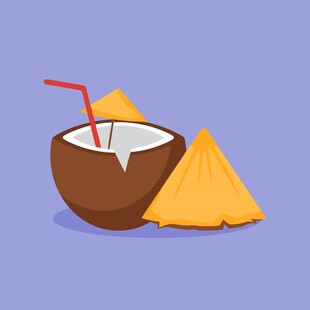 椰子与糕点的美味组合