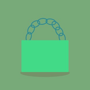 简约蓝色手提包设计图