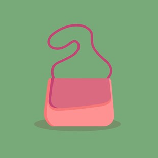 粉色斜挎包插画