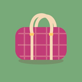 粉色格子手提包