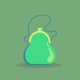 绿色复古手提包插画