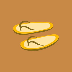 黄色简约风格人字拖