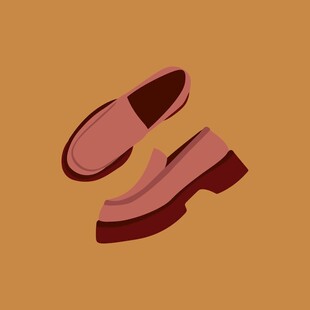 粉色厚底鞋插画展示