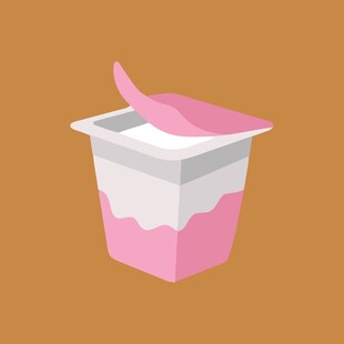 粉色酸奶杯插画