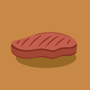 卡通风格烤牛排