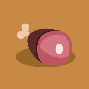 卡通风格的美味肉块