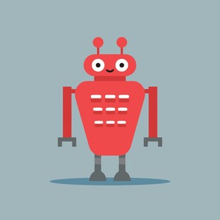 红色卡通机器人形象