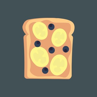 涂果酱的美味吐司