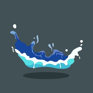 蓝色水花飞溅动态图案