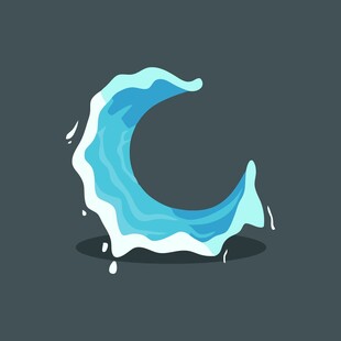 蓝色波浪形状图标