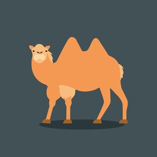 站立的卡通骆驼形象