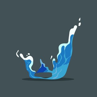 蓝色动感水花图案设计