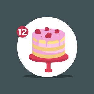 12层美味蛋糕插画