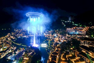 乌江寨里的无人机表演