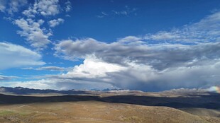 蓝天白云下的广袤原野