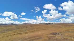 广袤草原上的蓝天白云