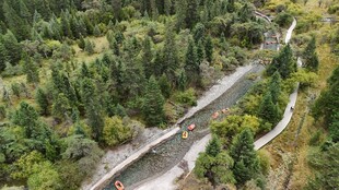 俯瞰山林间的蜿蜒公路