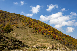 蓝天白云五彩坡