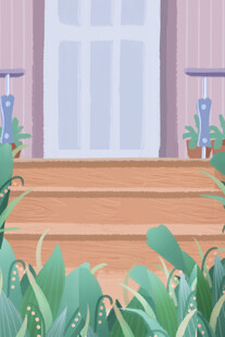 温馨室内绿植装点的门景