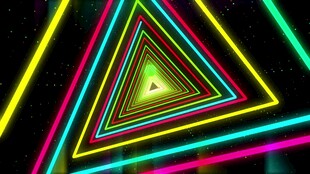 炫彩霓虹三角隧道视觉效果