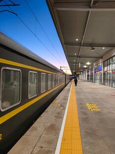 火车站台的列车与行人