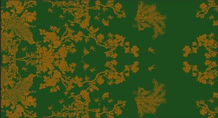 绿色底金色花纹图案