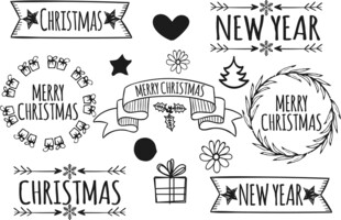 圣诞新年装饰元素集合