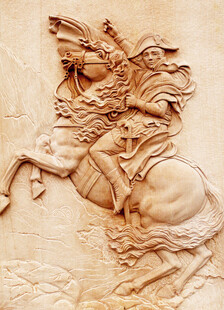 骑马人物浮雕艺术作品