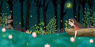 梦幻森林中的精灵少女