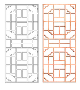 中式镂空窗棂图案设计