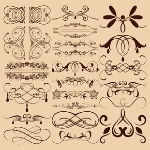 复古装饰花纹设计素材