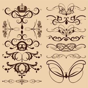 复古装饰花纹图案集合