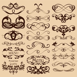 复古装饰性花纹设计元素