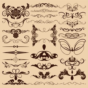 复古装饰花纹设计素材