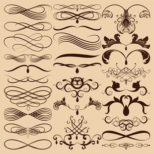复古装饰花纹设计元素集