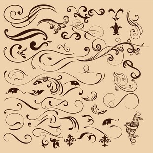 复古装饰性花纹设计元素