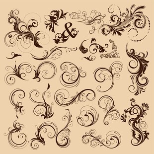 复古装饰性花纹设计元素