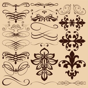 复古花纹装饰元素集合