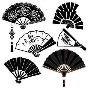 扇子图标折扇图标古代扇子图标