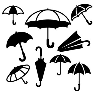 雨伞图标矢量雨伞折叠伞图标