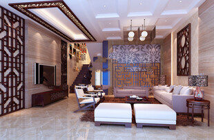 现代中式风格豪华客厅