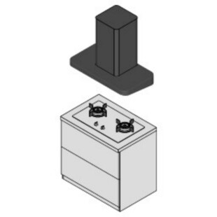 燃气集成灶烹饪区模型
