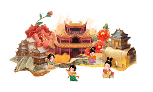 传统中式场景微缩景观