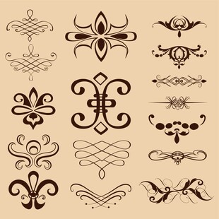 复古装饰花纹图案集合