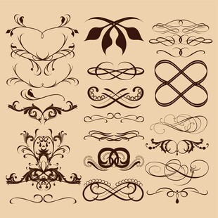 复古装饰性花纹设计元素