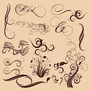 复古装饰性花纹设计元素