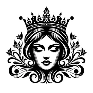 皇冠美女头像图案设计