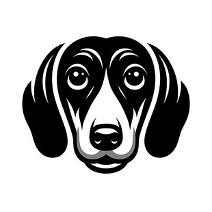 简约黑白狗头像图案