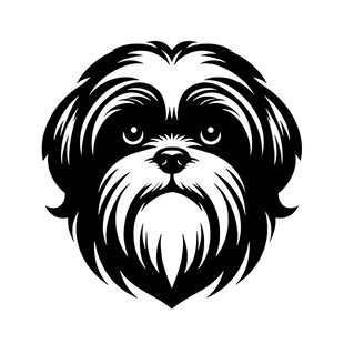 可爱西施犬黑白简约头像